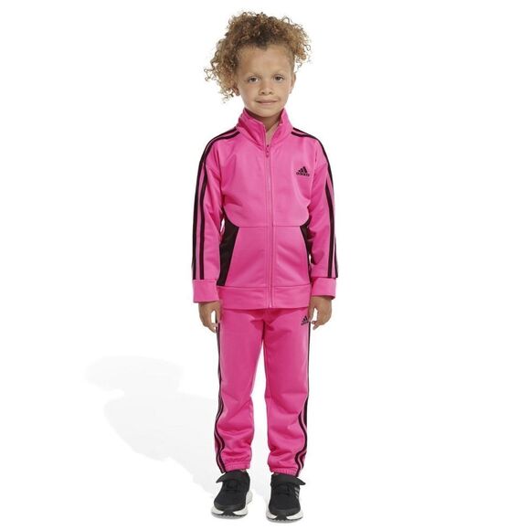 New! ADIDAS Girls 2-Piece Pink Track Suit Tricot Set Pants & Jacket Size 6X NWOT - Picture 1 of 8